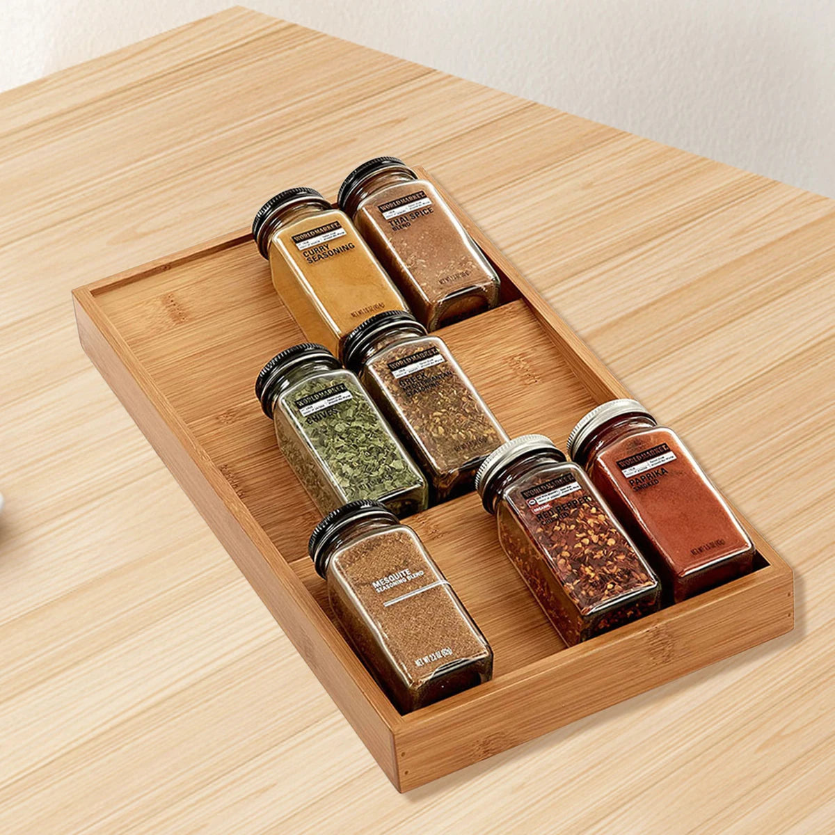 Bamboo Drawer Spice Rack