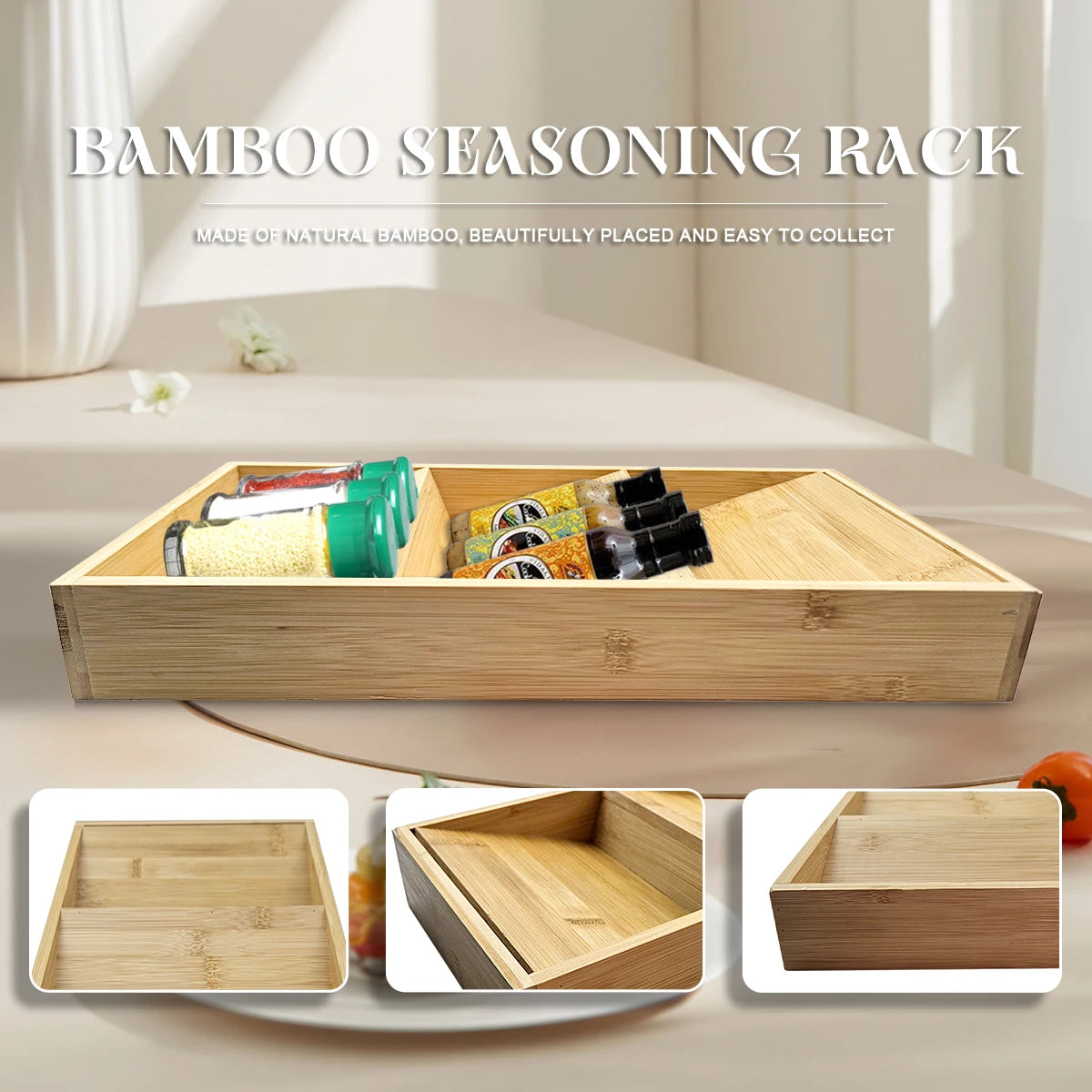 Bamboo Drawer Spice Rack