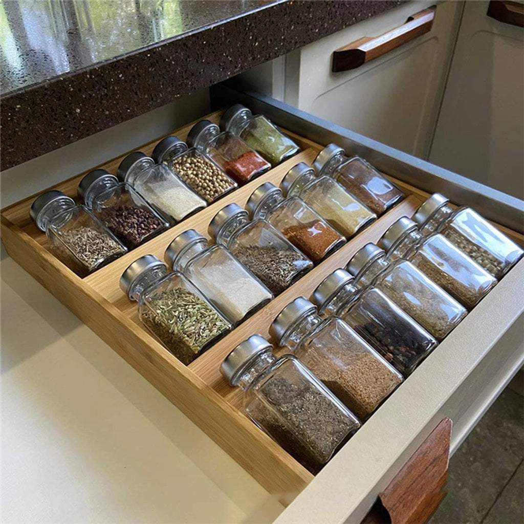 Bamboo Drawer Spice Rack