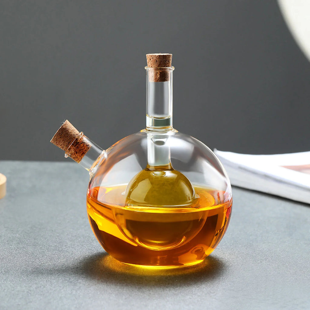 Oil and Balsamic Vinegar Glass Cruet Bottle