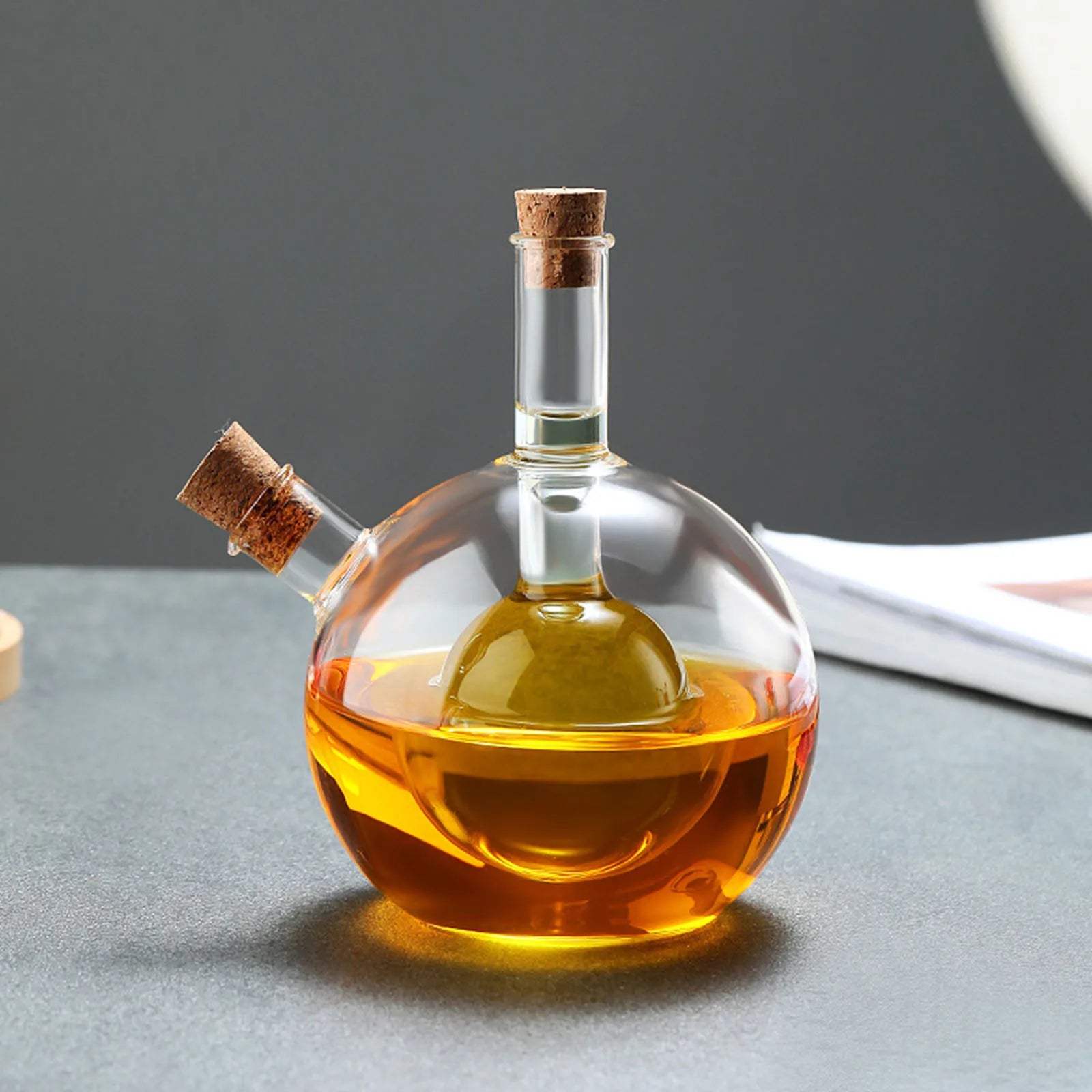 Oil and Balsamic Vinegar Glass Cruet Bottle