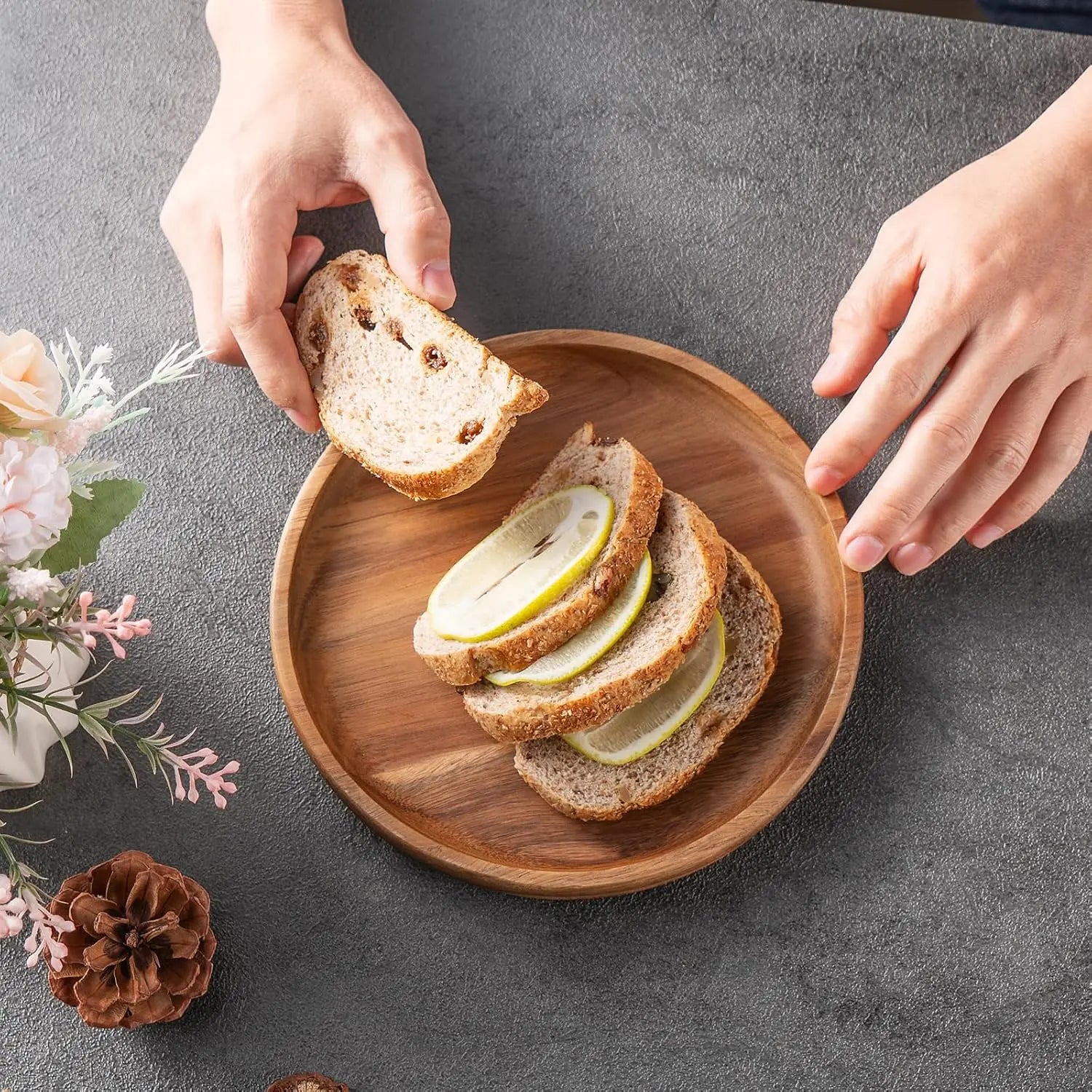 Wood Dinner Plates Round Wooden