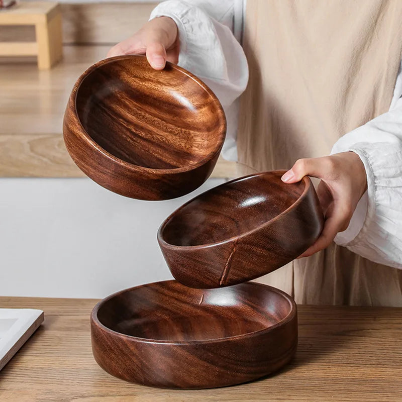 Solid wood bowl